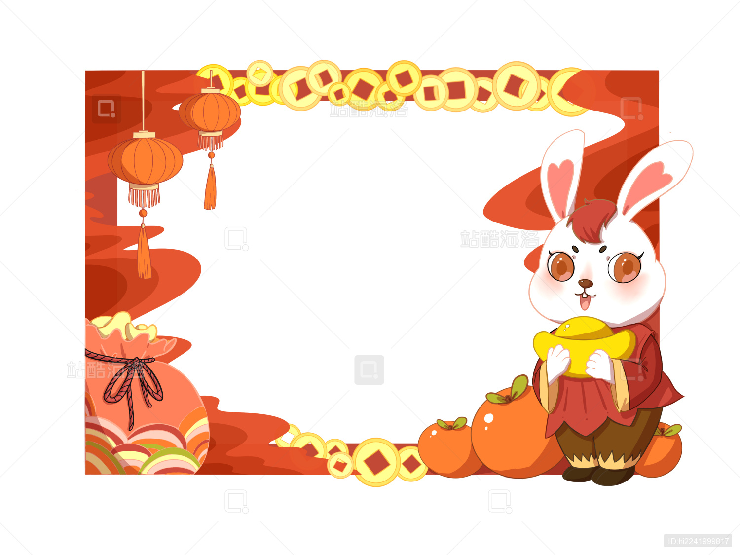 喜庆兔年边框