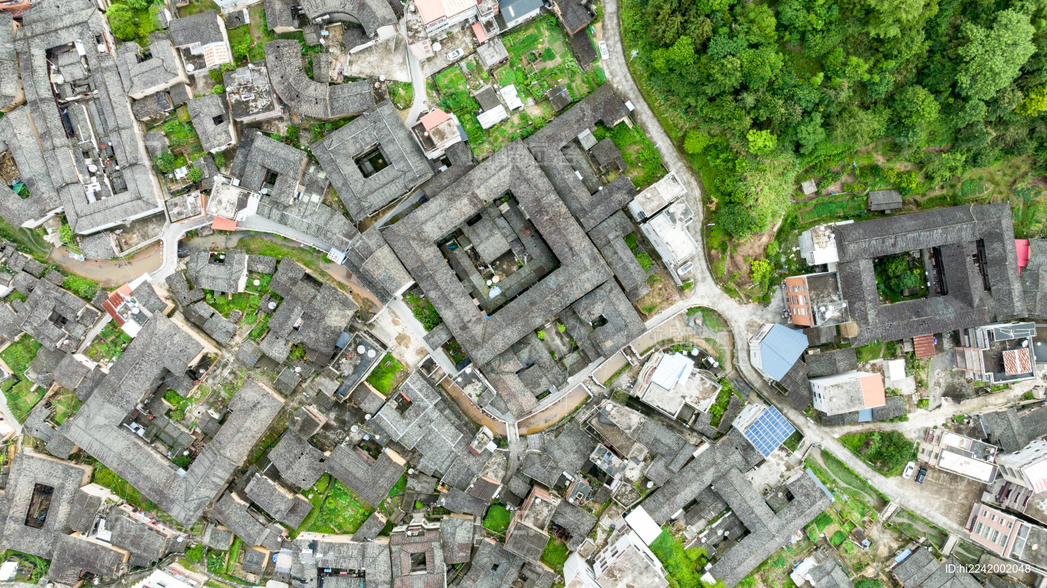 福建龙岩市永定土楼中川古村落