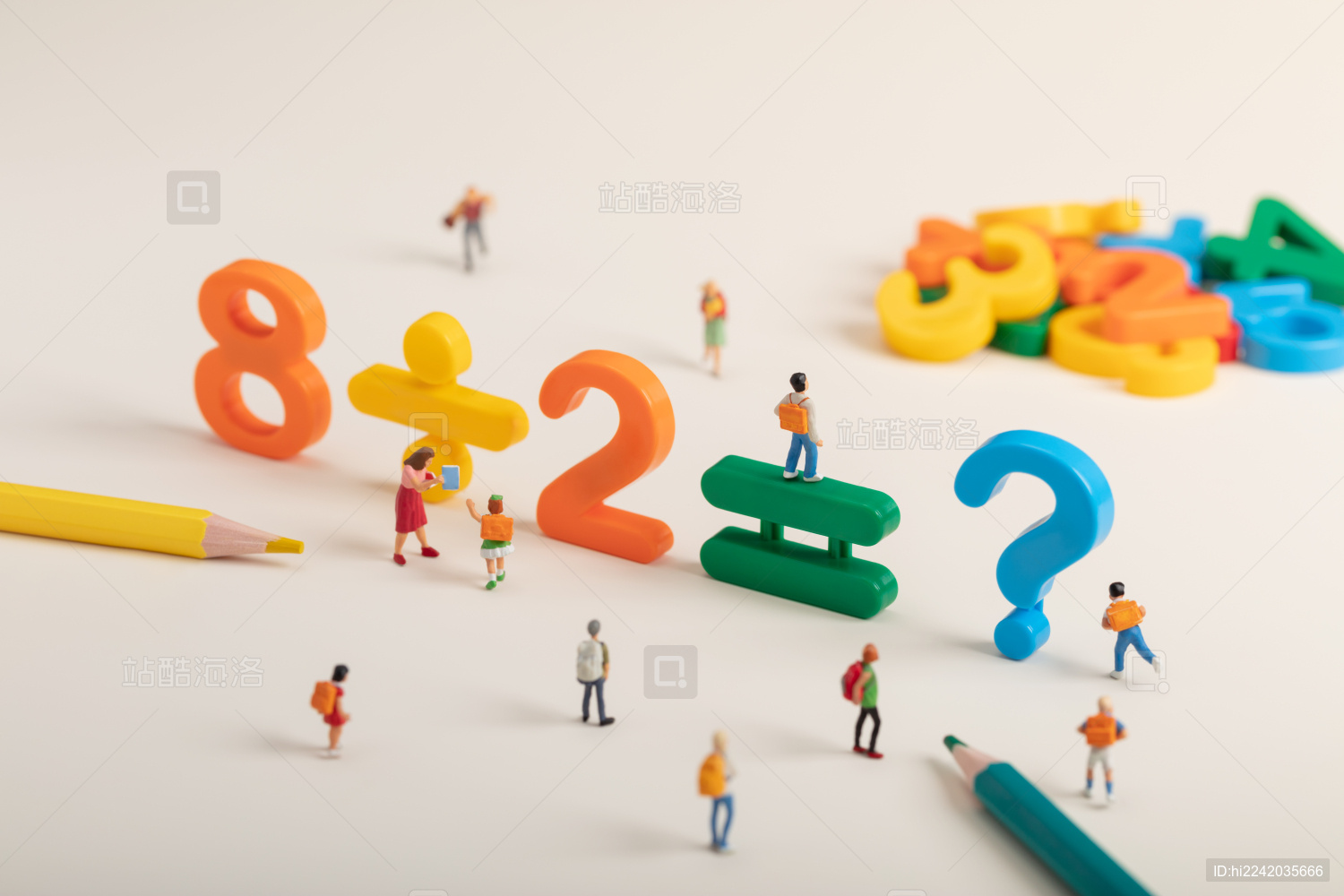 微缩创意数学算术积木与老师学生