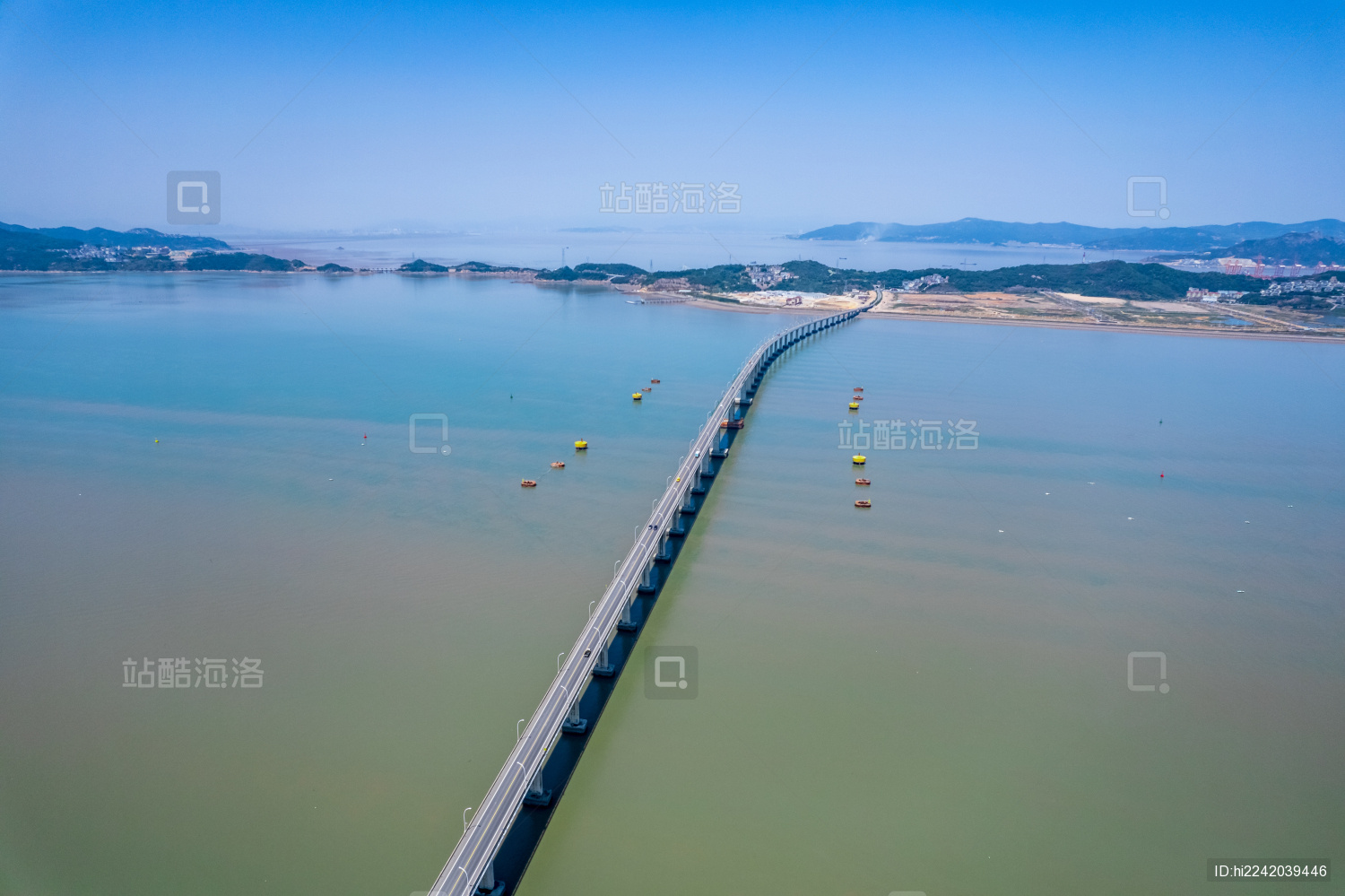 中国浙江省温州市洞头跨海大桥航拍