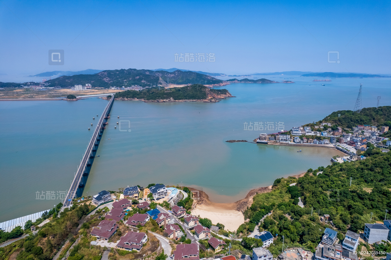 中国浙江省温州市洞头跨海大桥航拍