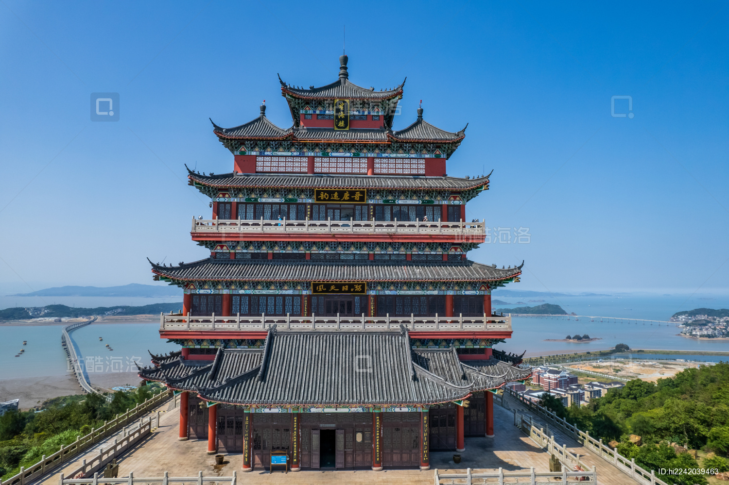 中国浙江省温州市洞头区望海楼航拍