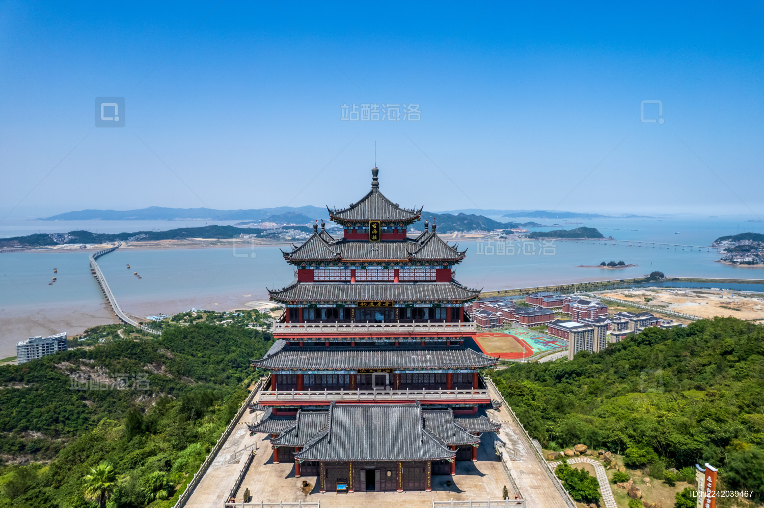 中国浙江省温州市洞头区望海楼航拍