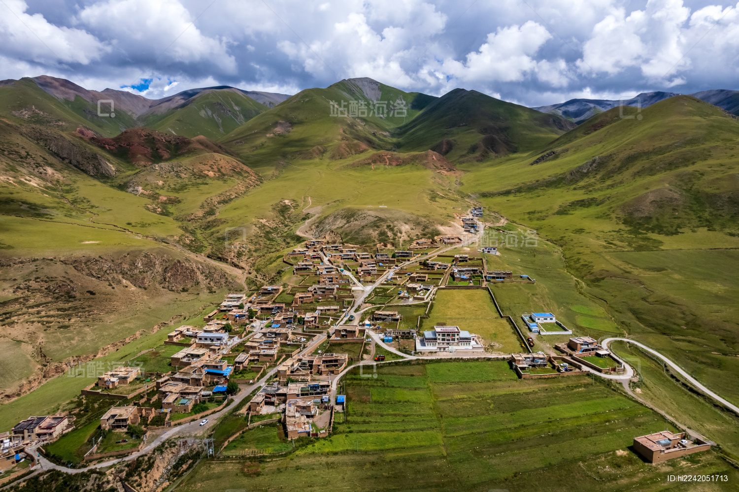 中国西藏那曲市比如县村庄航拍