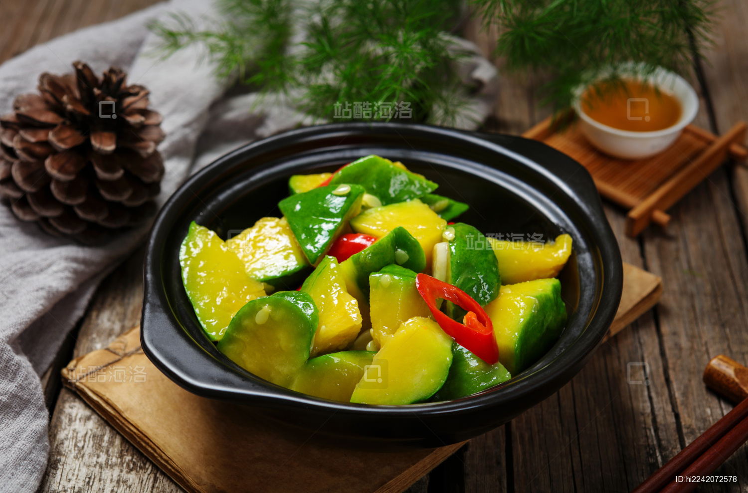 家常菜肴美食生炒小麦瓜姜柄瓜