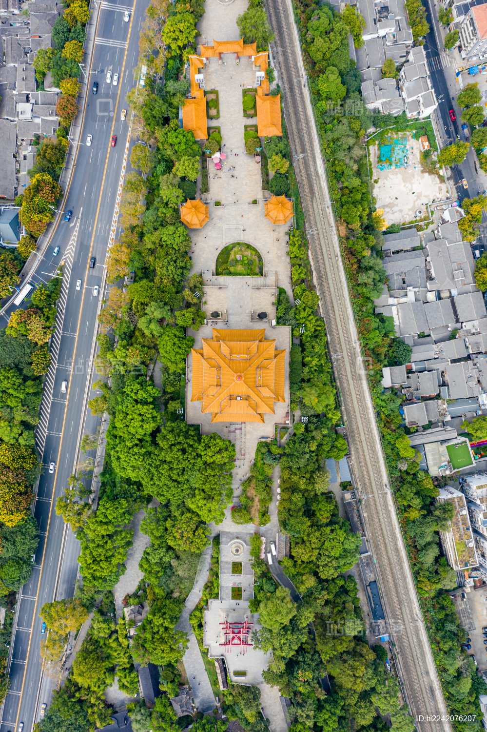 航拍中国湖北武汉黄鹤楼