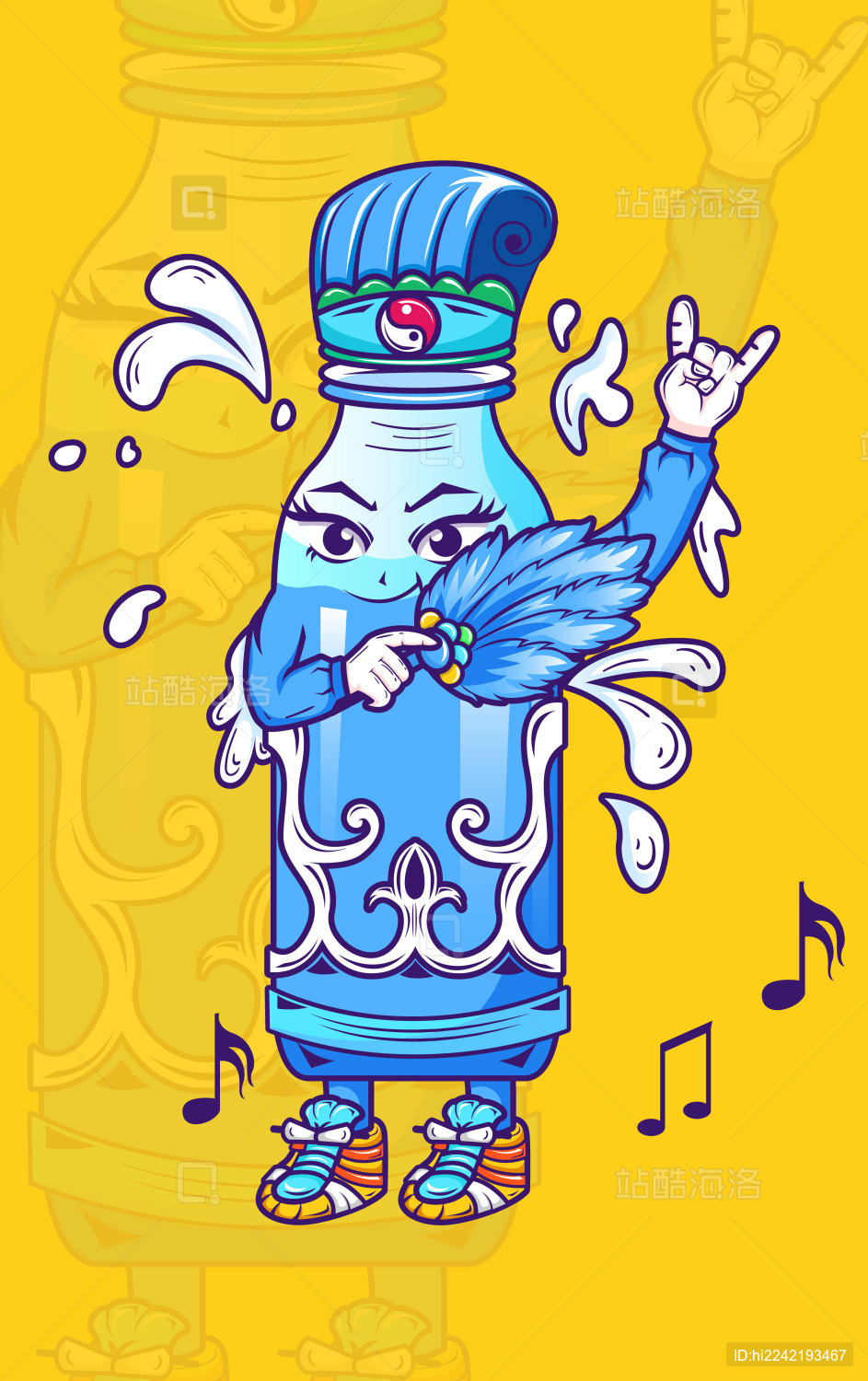 国潮插画诸葛牛奶