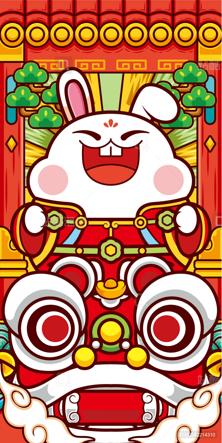 兔年国潮插画