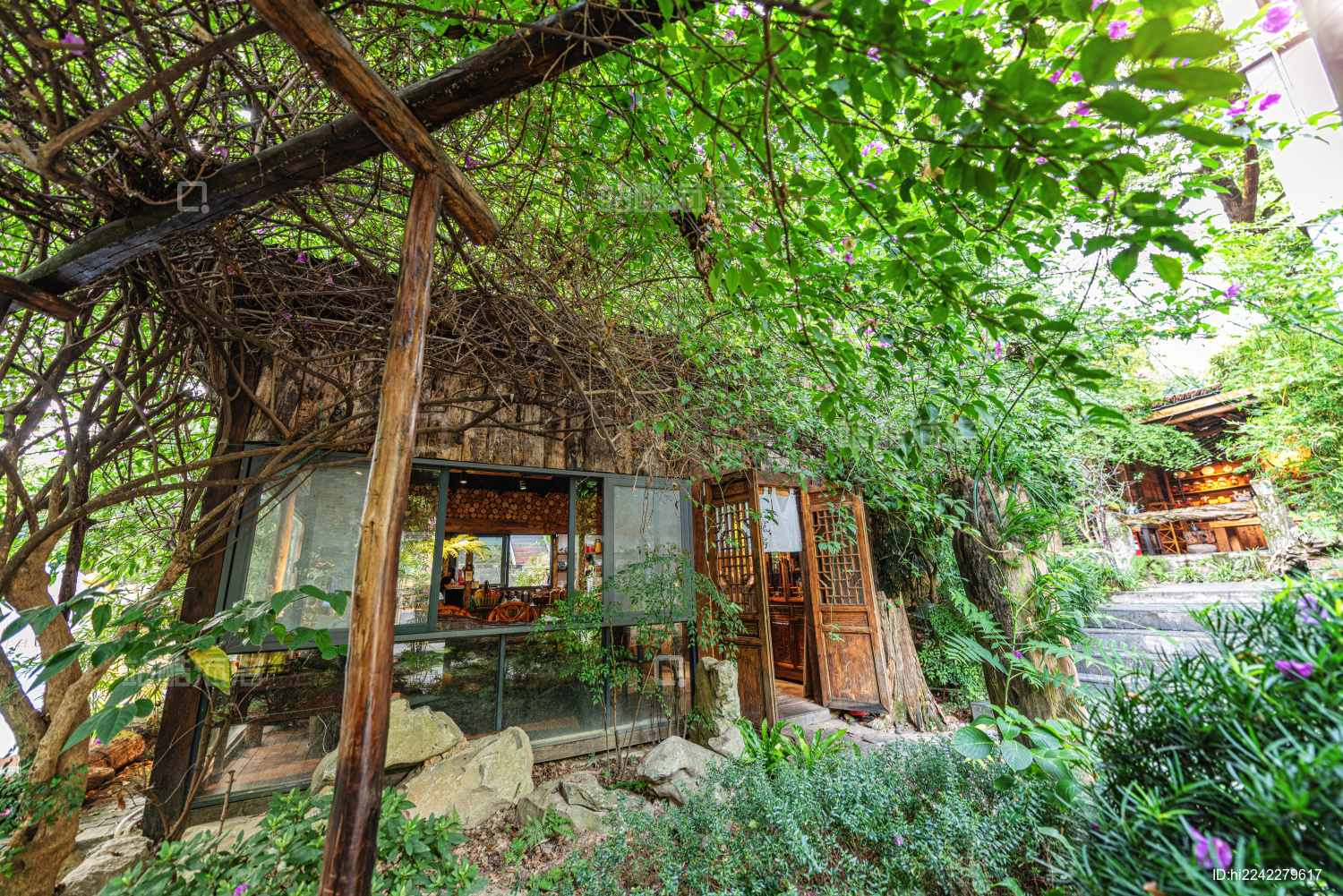 乡村民宿庭院景观风光