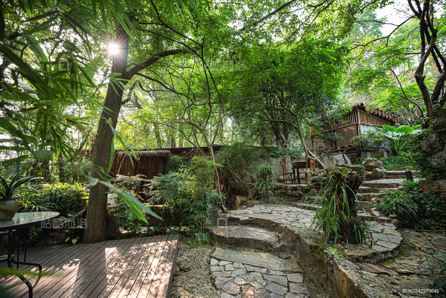 乡村民宿庭院景观风光