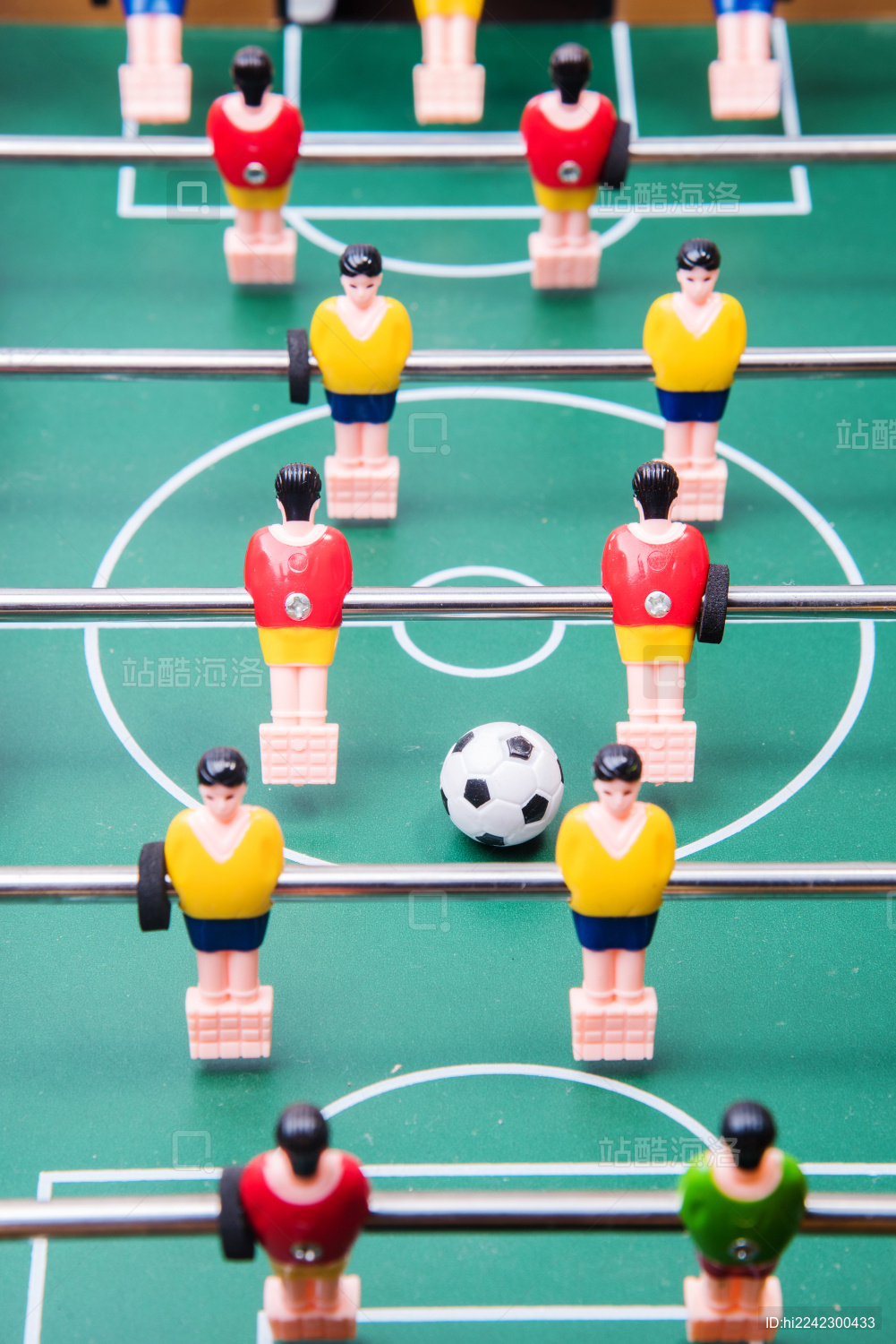 桌面足球玩具局部特写