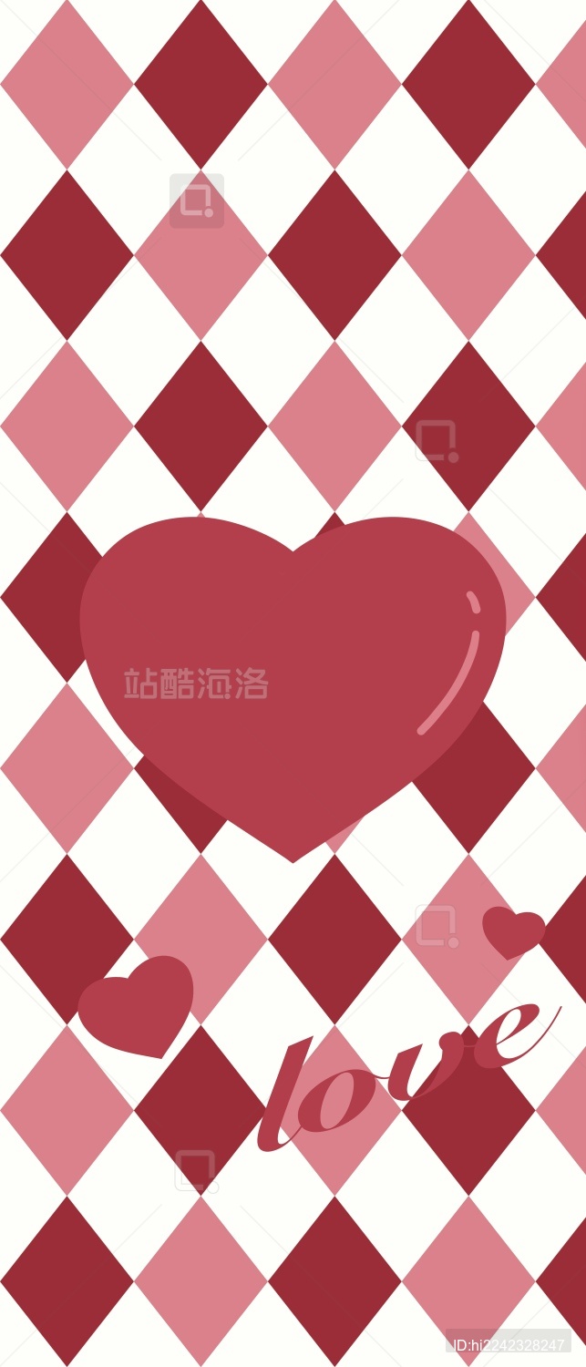 格子图案背景可爱插画文创周边