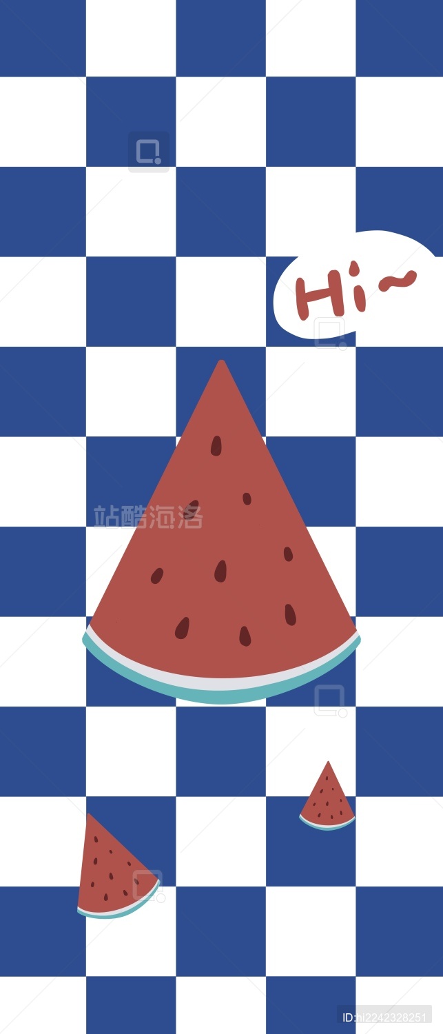 格子图案背景可爱插画文创周边