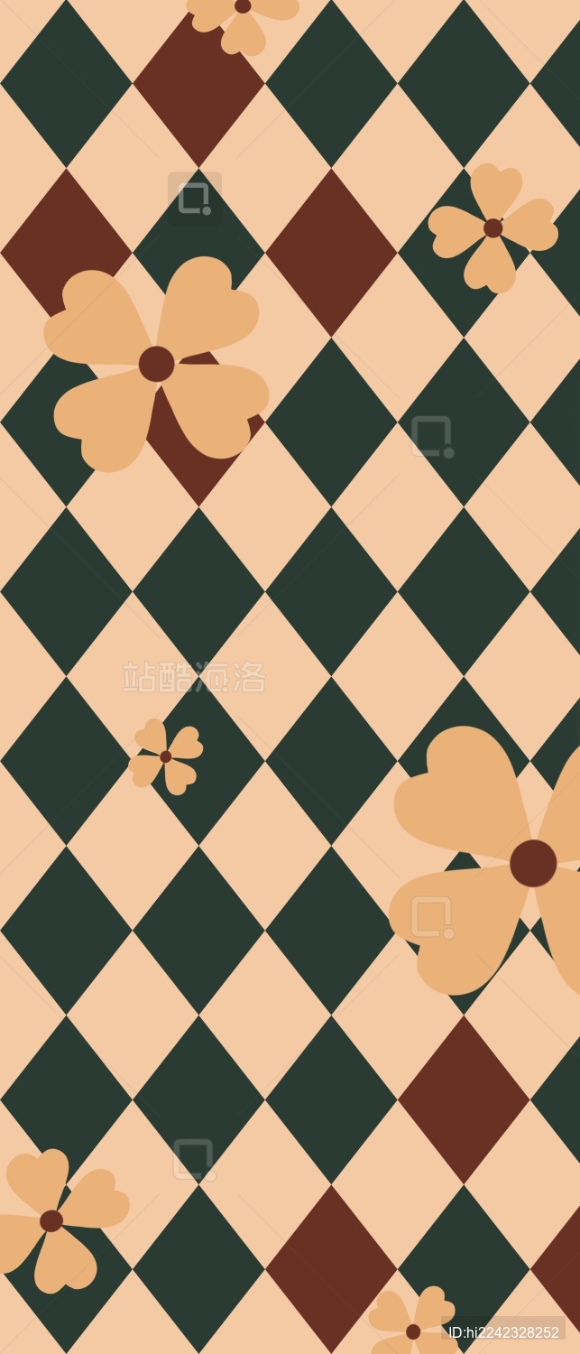 格子图案背景可爱插画文创周边