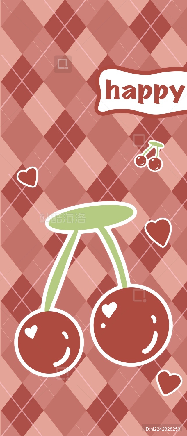 格子图案背景可爱插画文创周边