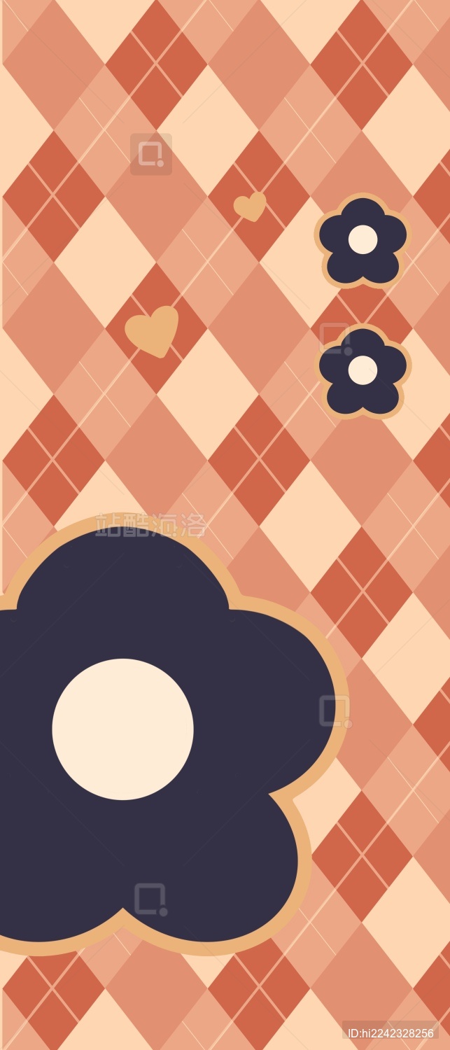 格子图案背景可爱插画文创周边
