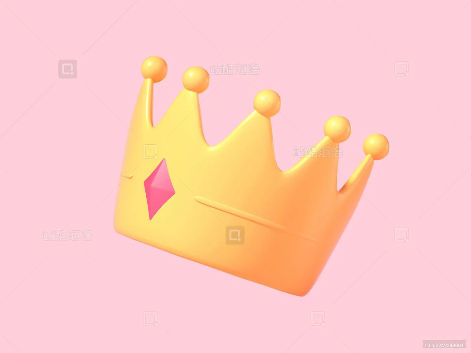 情人节粉色背景中的王冠冠军女王图标