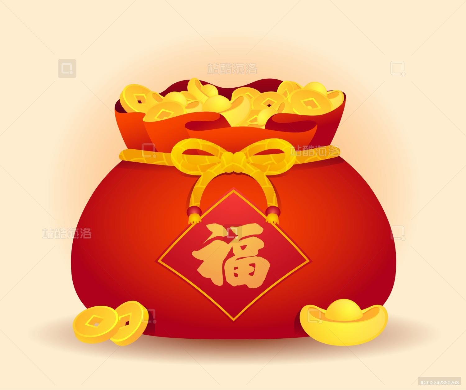 满满金币元宝红福袋