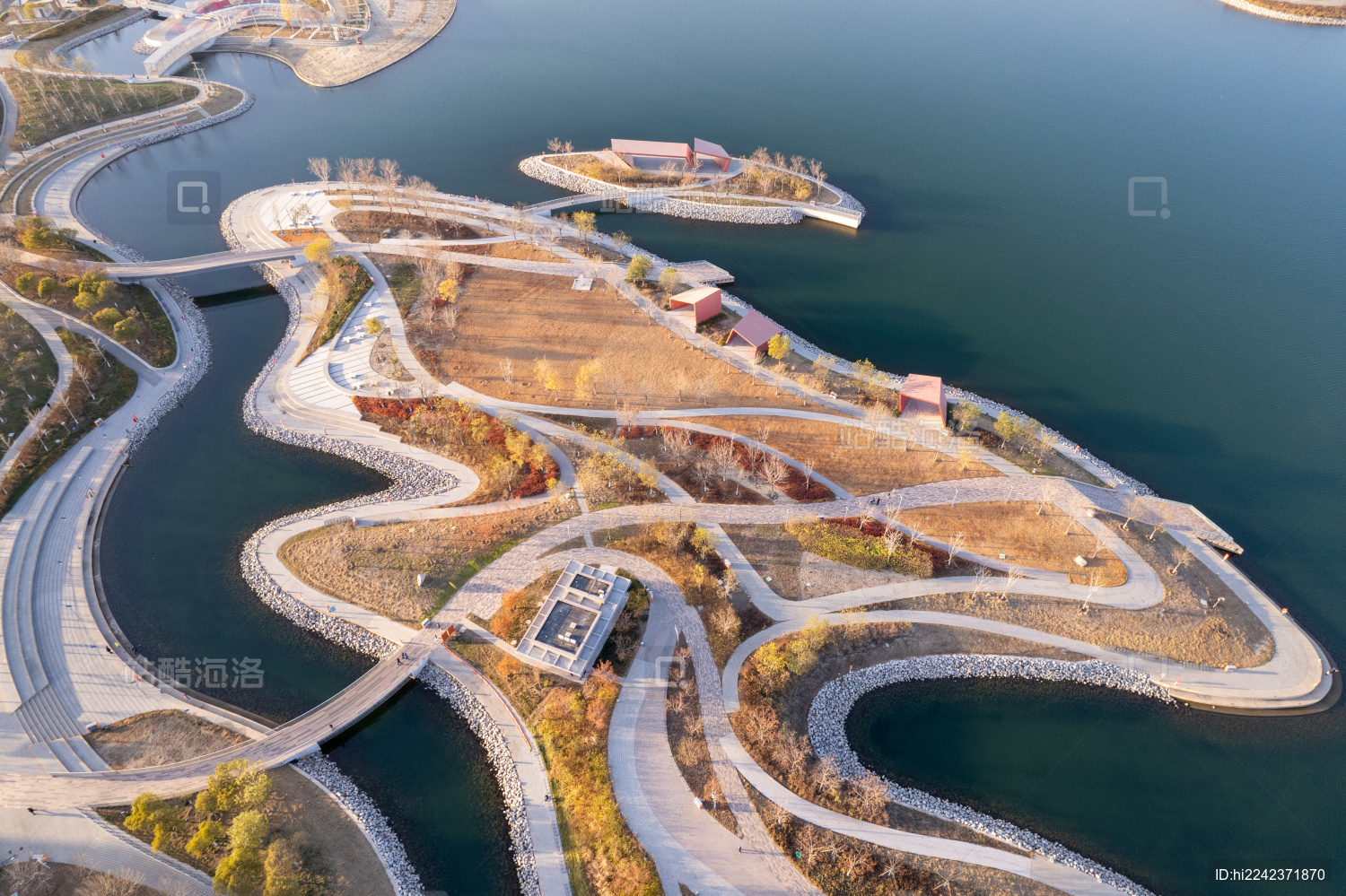 秋天的天津滨海新区南湾公园