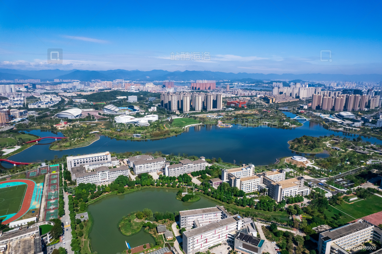 中国福建省福州市旗山湖公园航拍