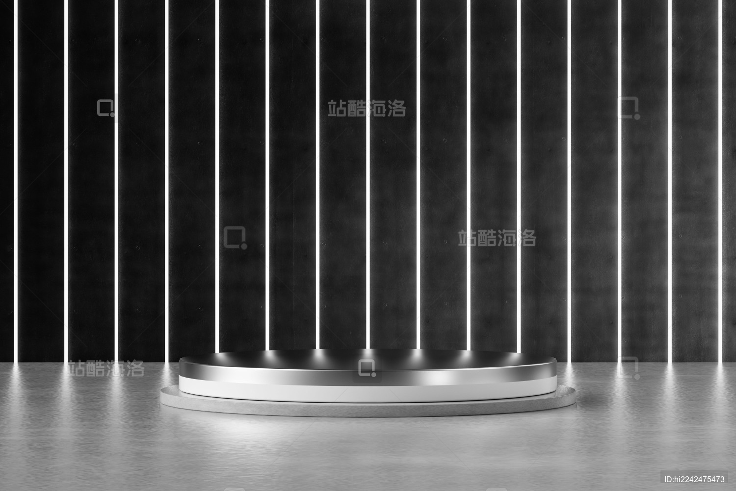 3D渲染人造空间展台背景 混泥土地面