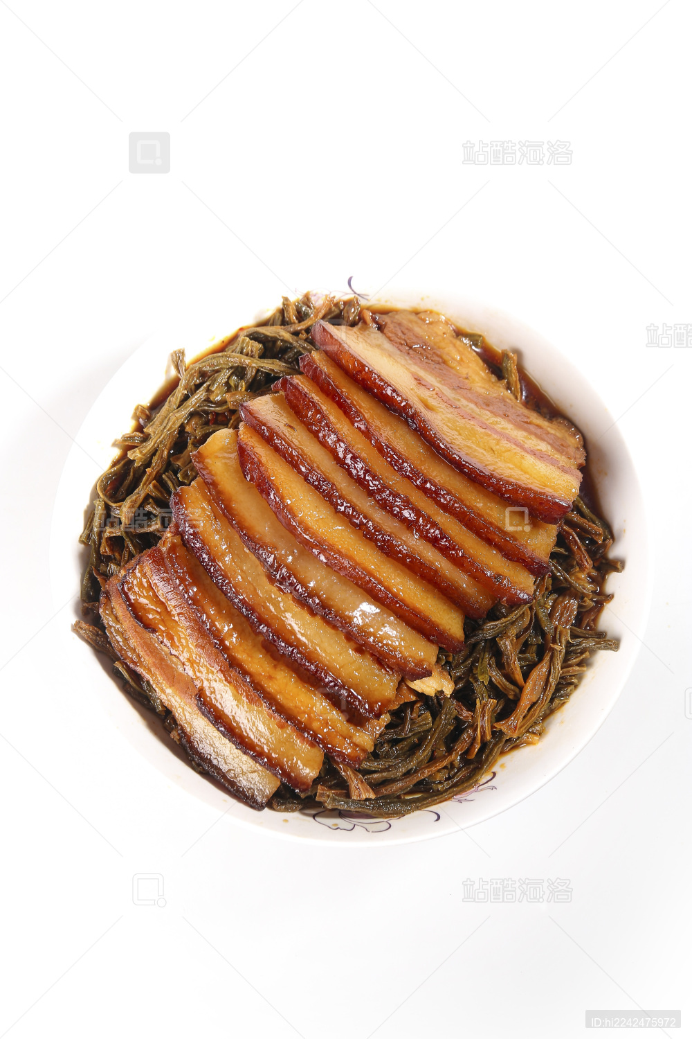 白底上的干豆角扣肉