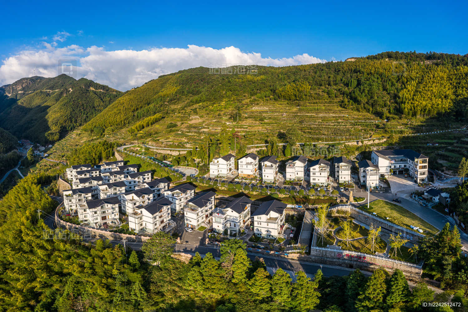 浙江磐安美丽乡村三亩田村特色民居建筑航拍_站酷海洛_正版图片_视频