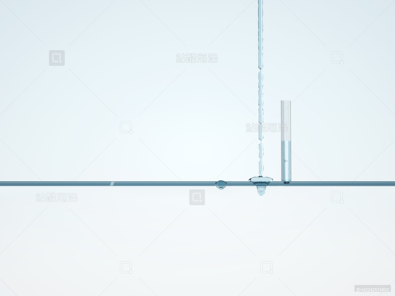 美妆精华液体和玻璃试管3D场景渲染