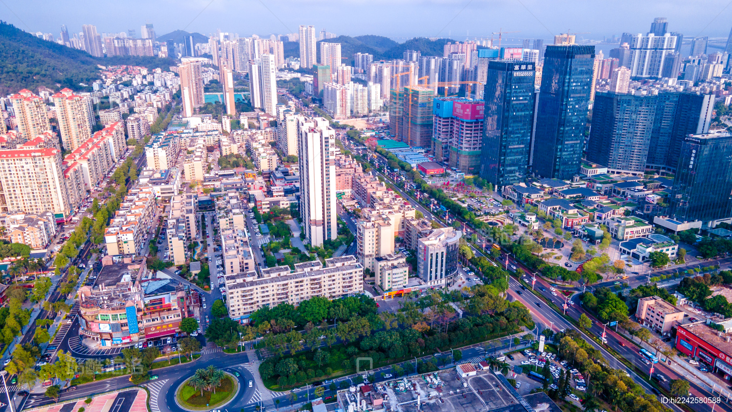 珠海城市航拍九州大道西