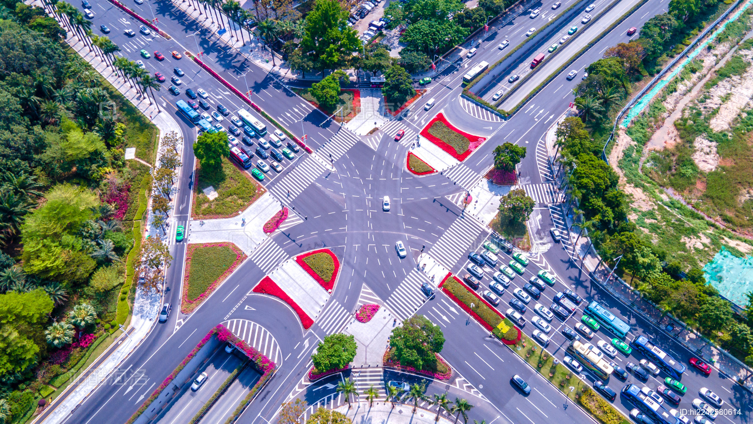 珠海迎宾南路十字路口交通