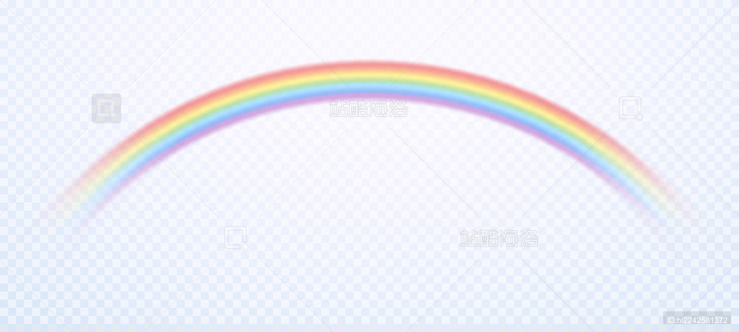 七色彩虹透明免抠图片素材
