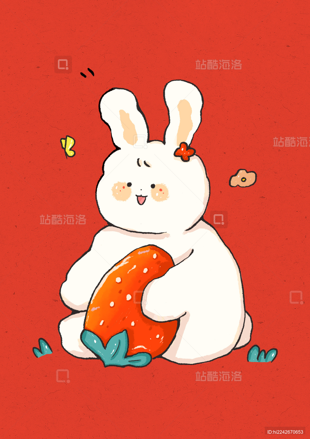 吃草莓的兔子