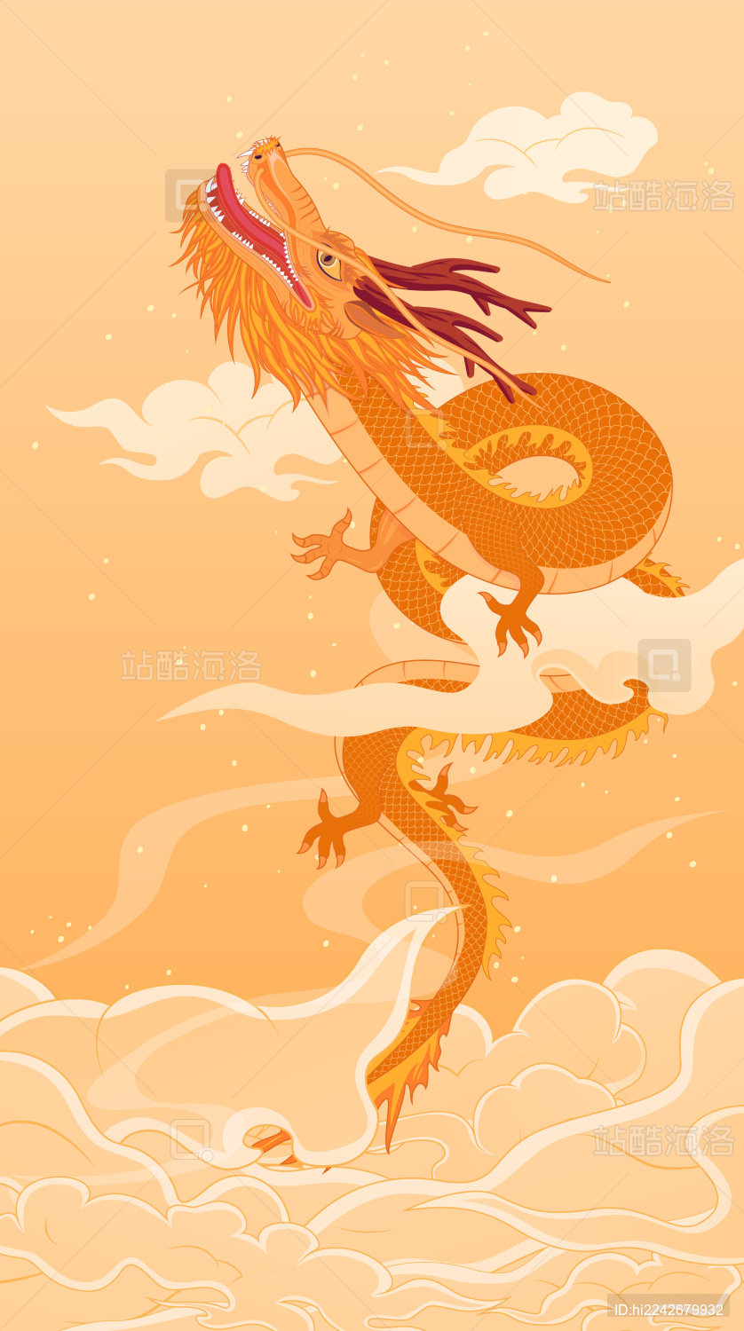 腾云驾雾的东方中国龙