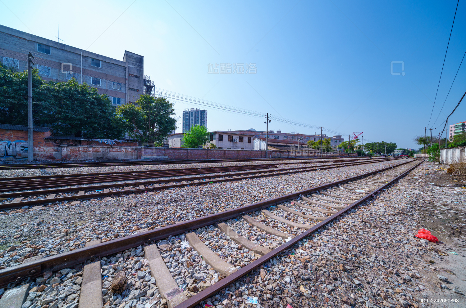 广州石围塘火车站铁路铁轨城市景观_站酷海洛_正版图片_视频_字体