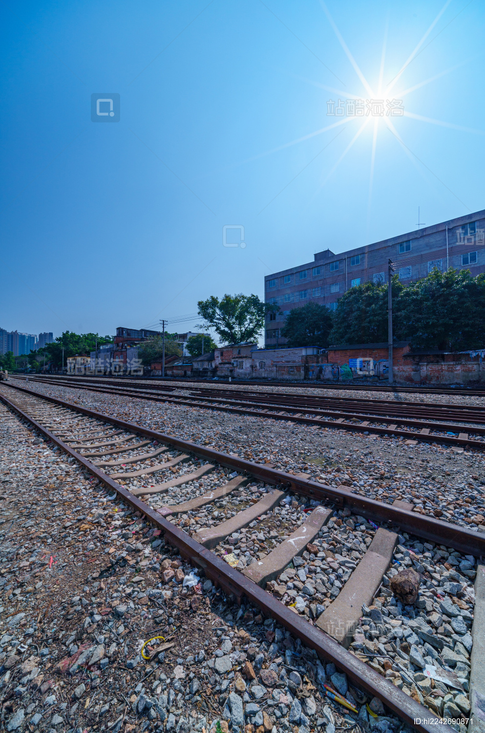 广州石围塘火车站铁路铁轨城市景观_站酷海洛_正版图片_视频_字体
