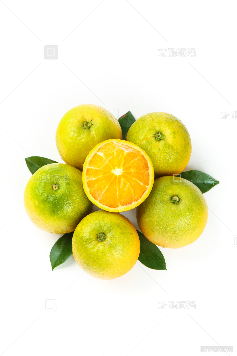 削皮的夏橙放在白底上