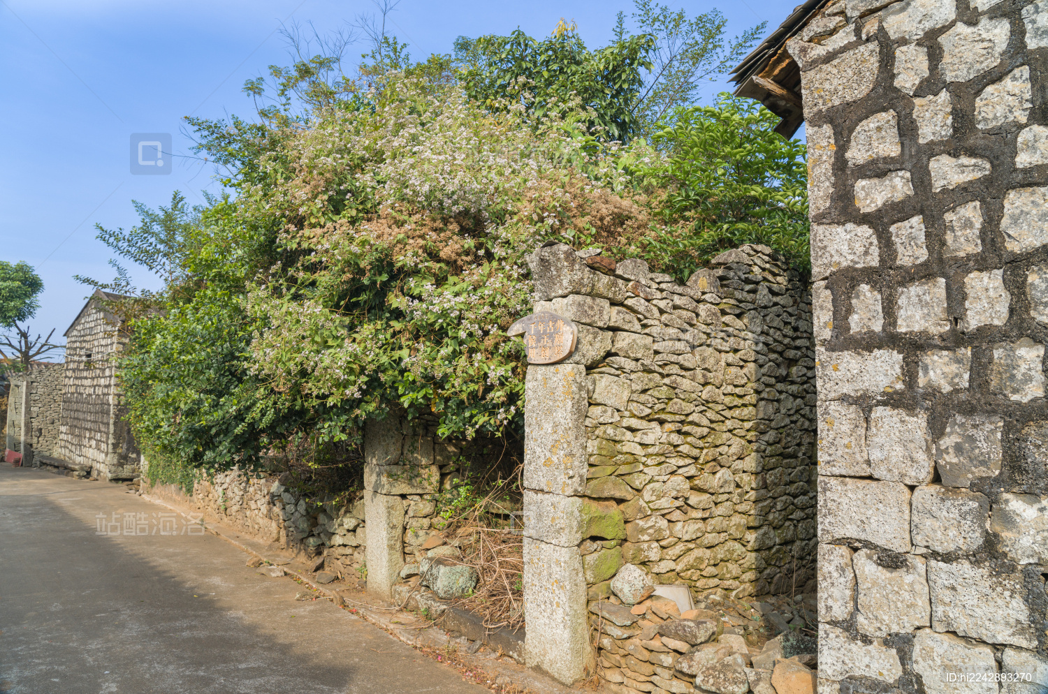 千年传统古村落海南澄迈罗驿村火山岩民居