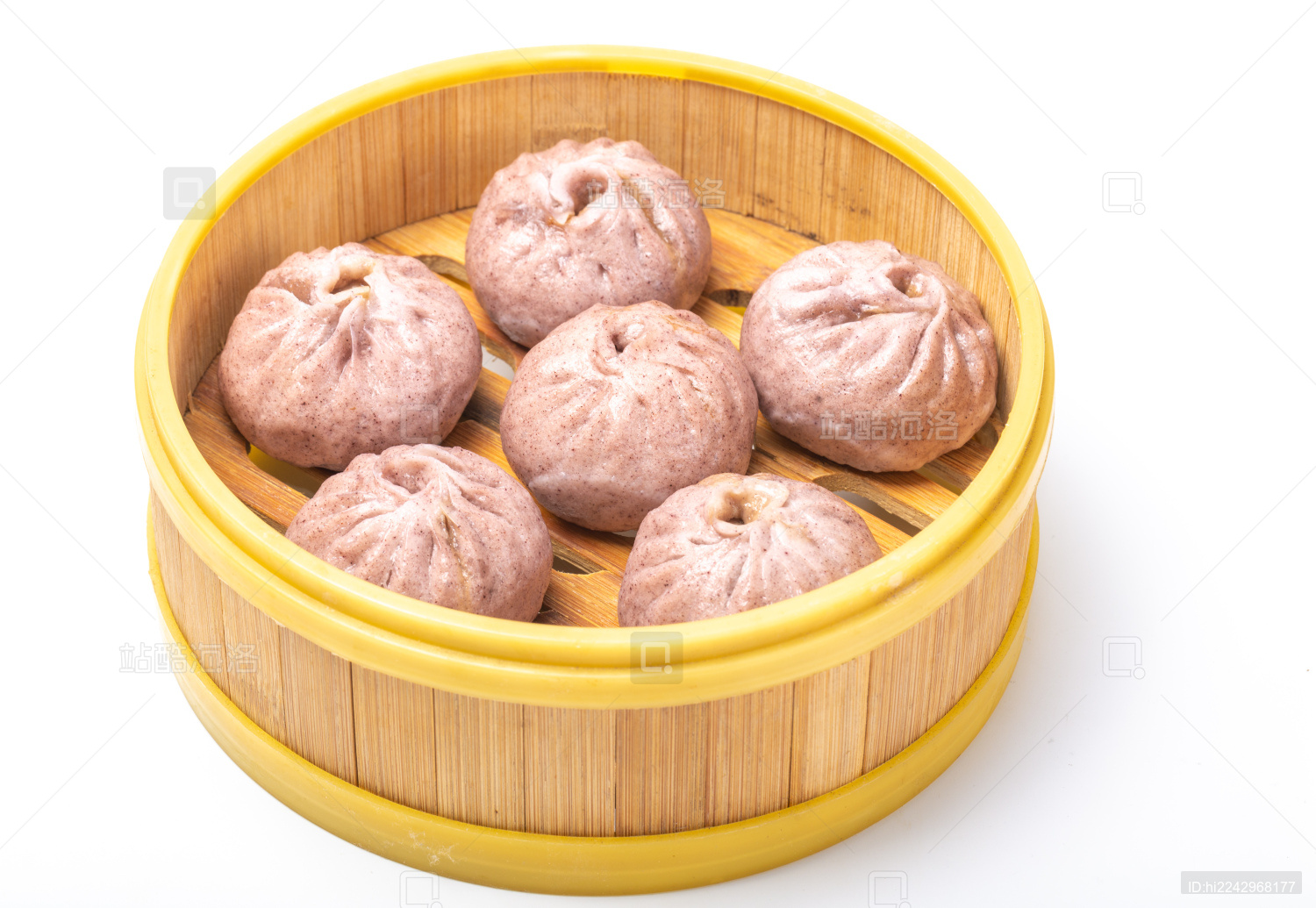 白背景的美食小吃 杭州小笼包