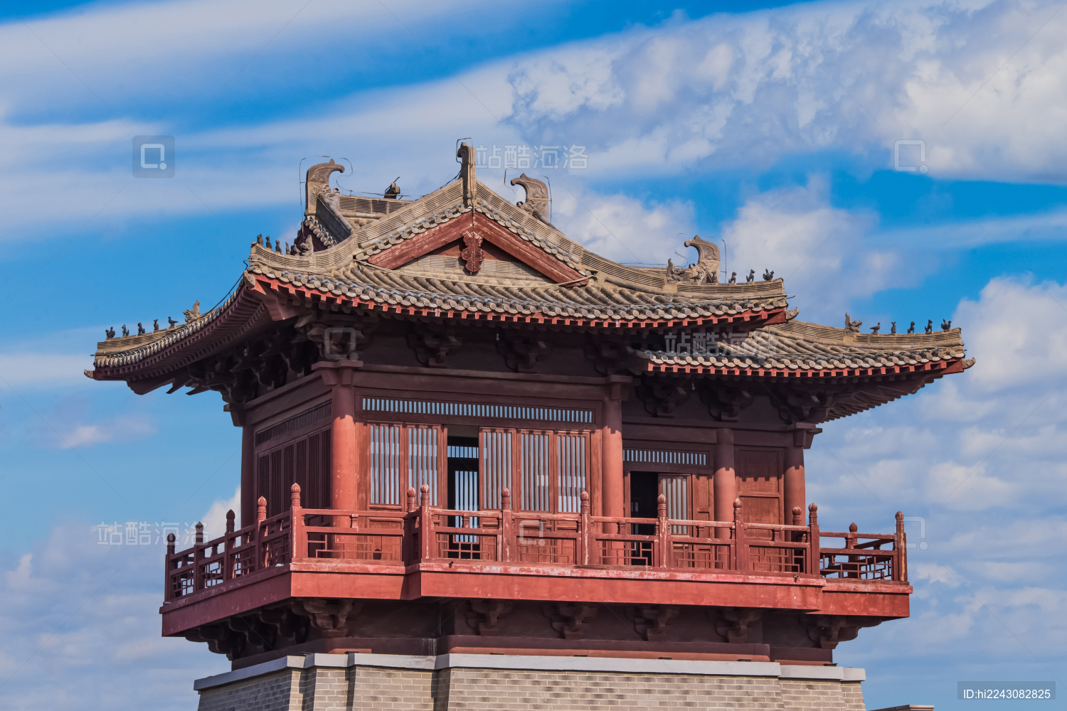 中国河南省濮阳市龙源景区塔楼园林建筑