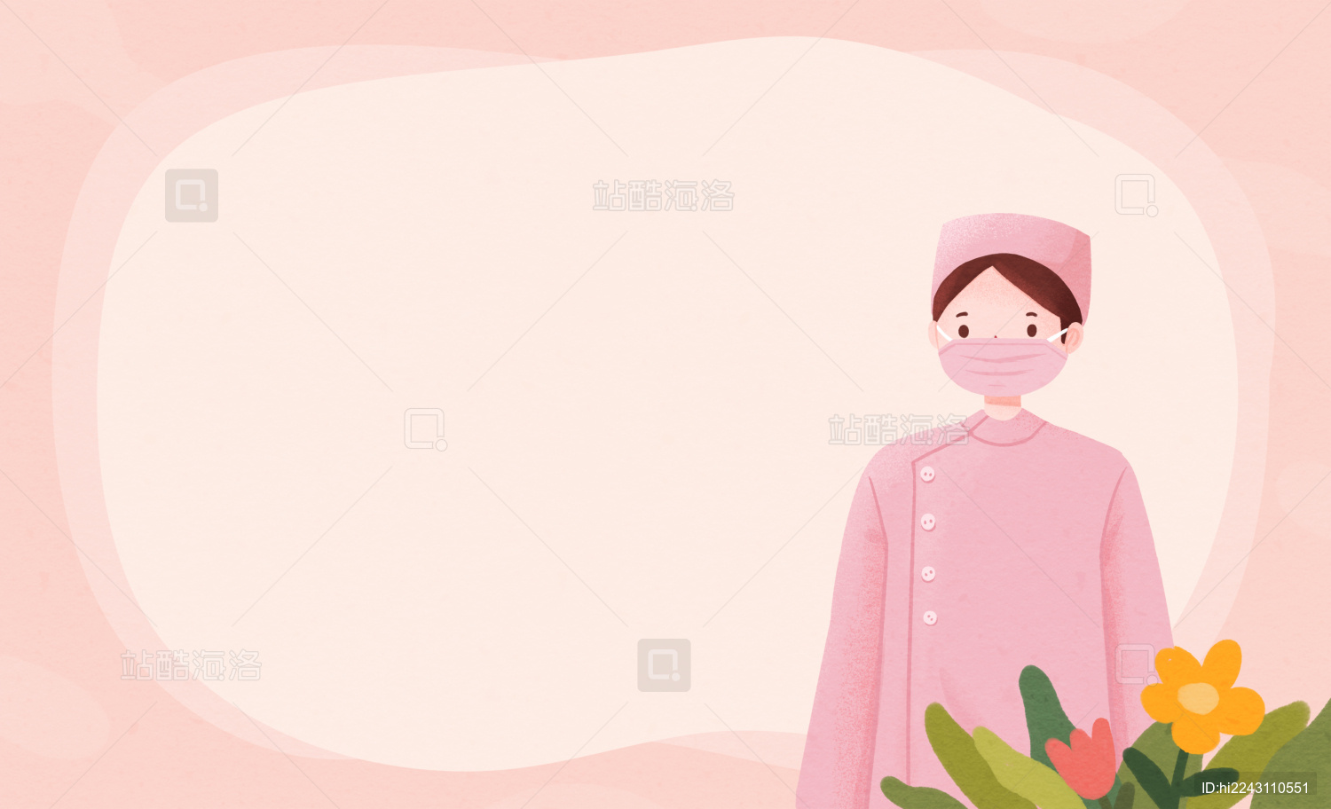 国际护士节人物背景插画