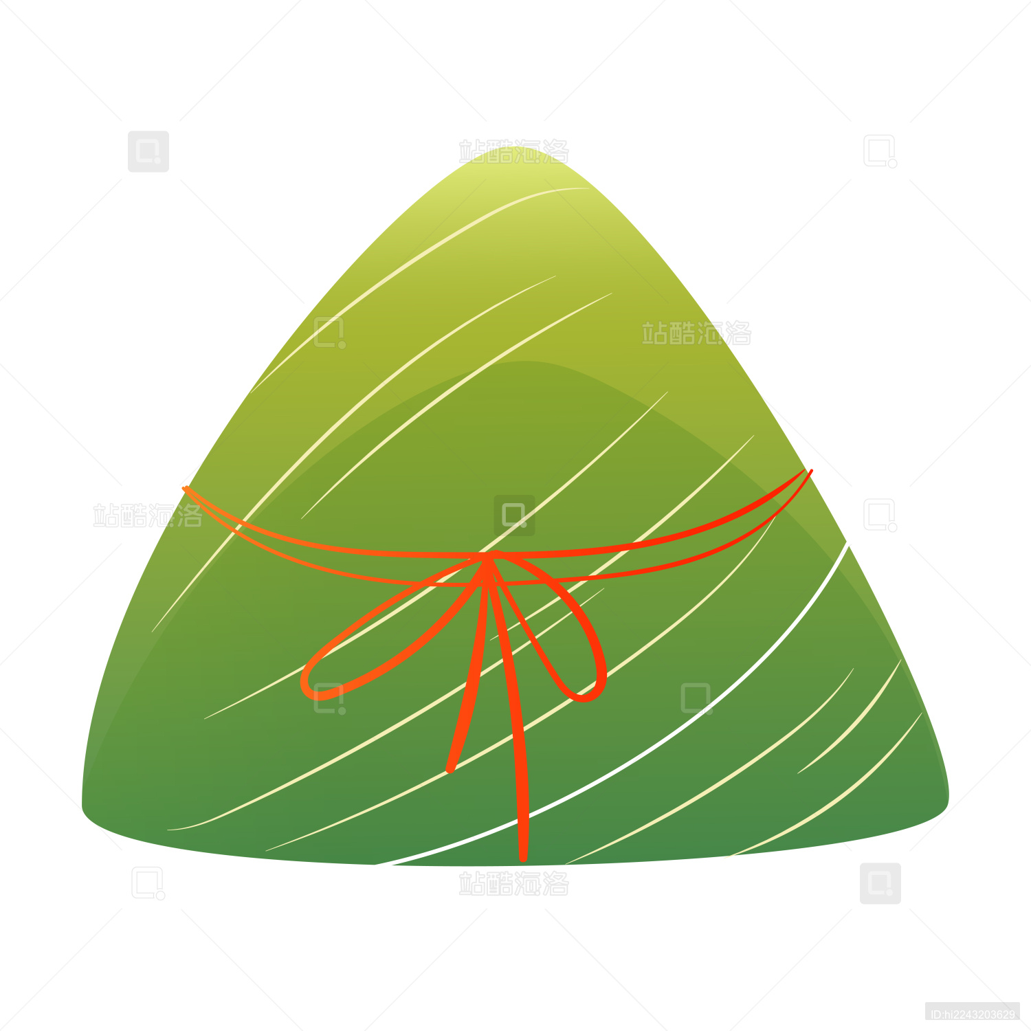 绑着红线的粽子矢量插画元素