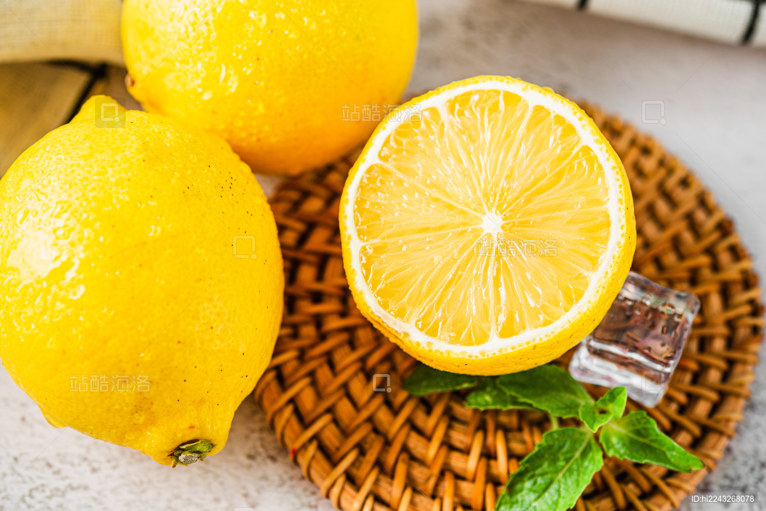 柠檬切片特写镜头