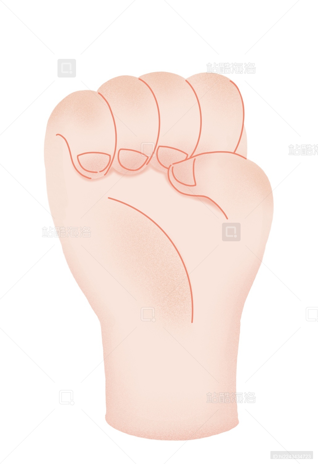 免抠扁平风素材手握拳拳头