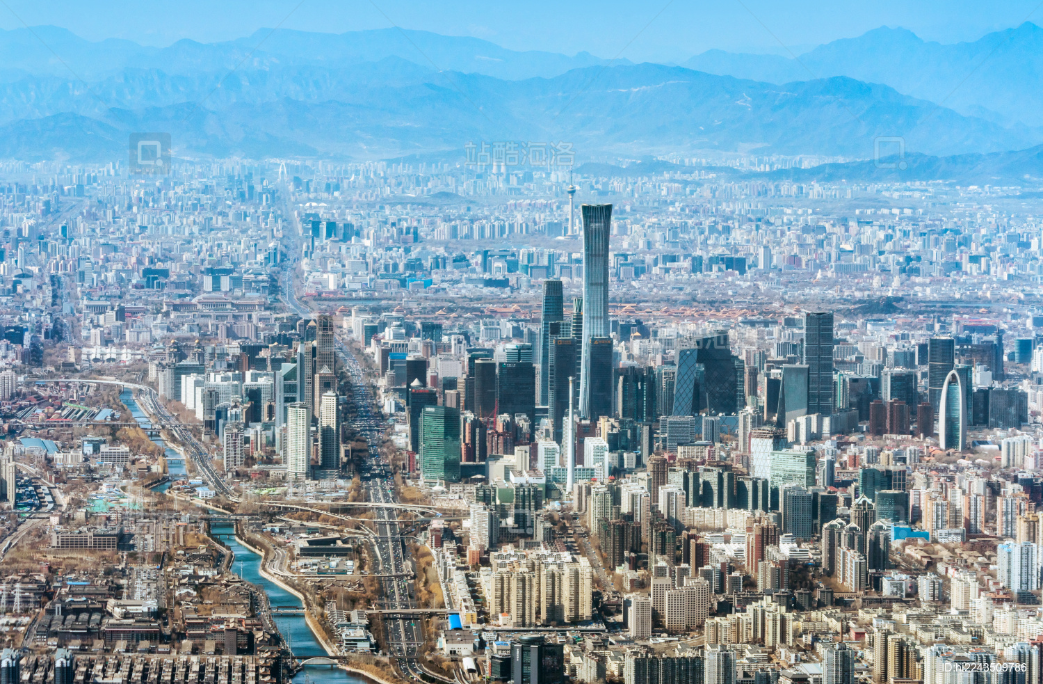 中国北京城市全景航拍图