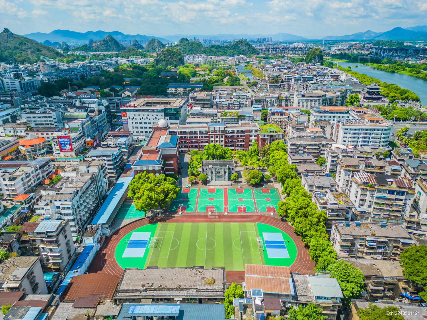 桂林中区中山中学航拍