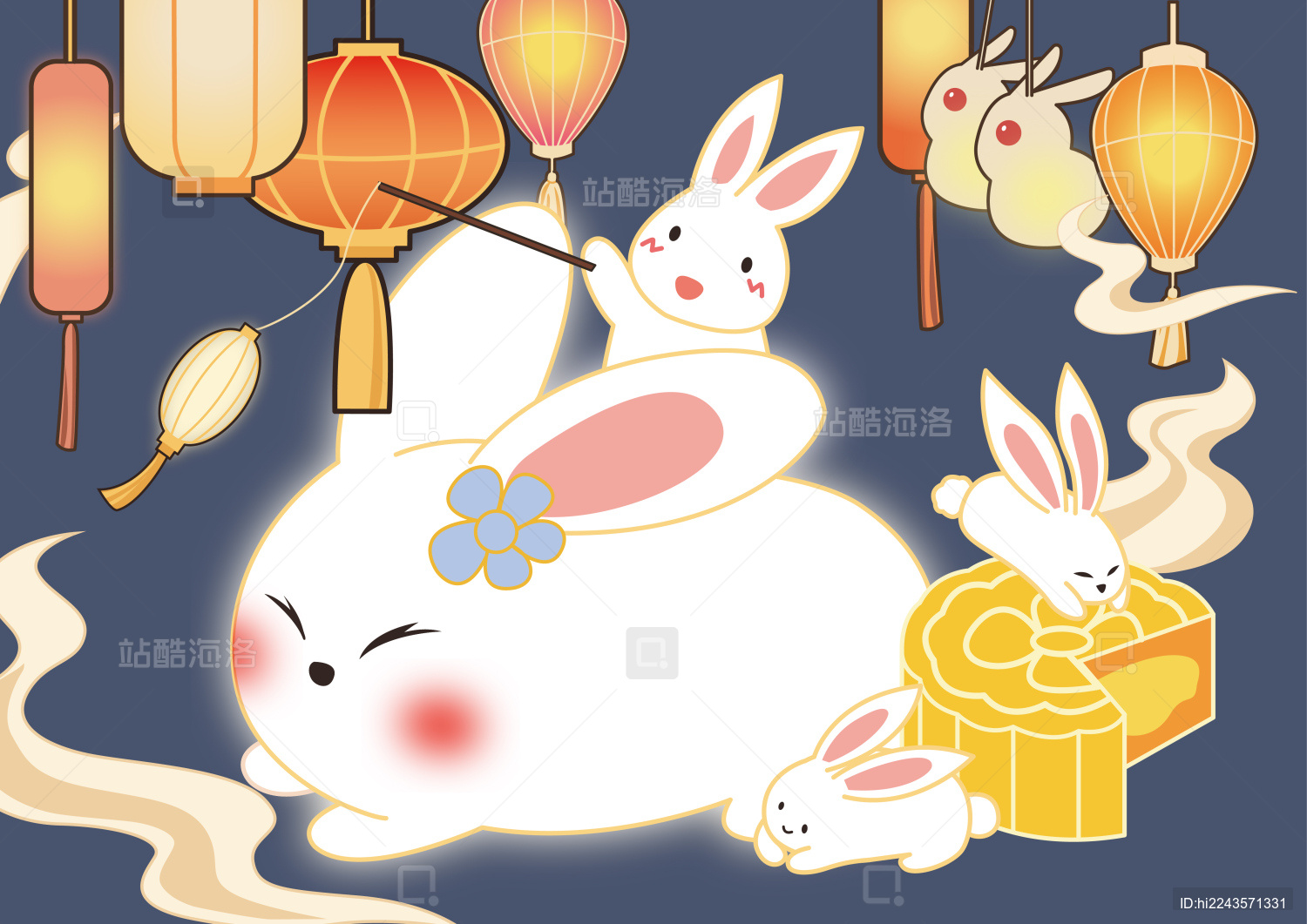 中秋游玩大兔子