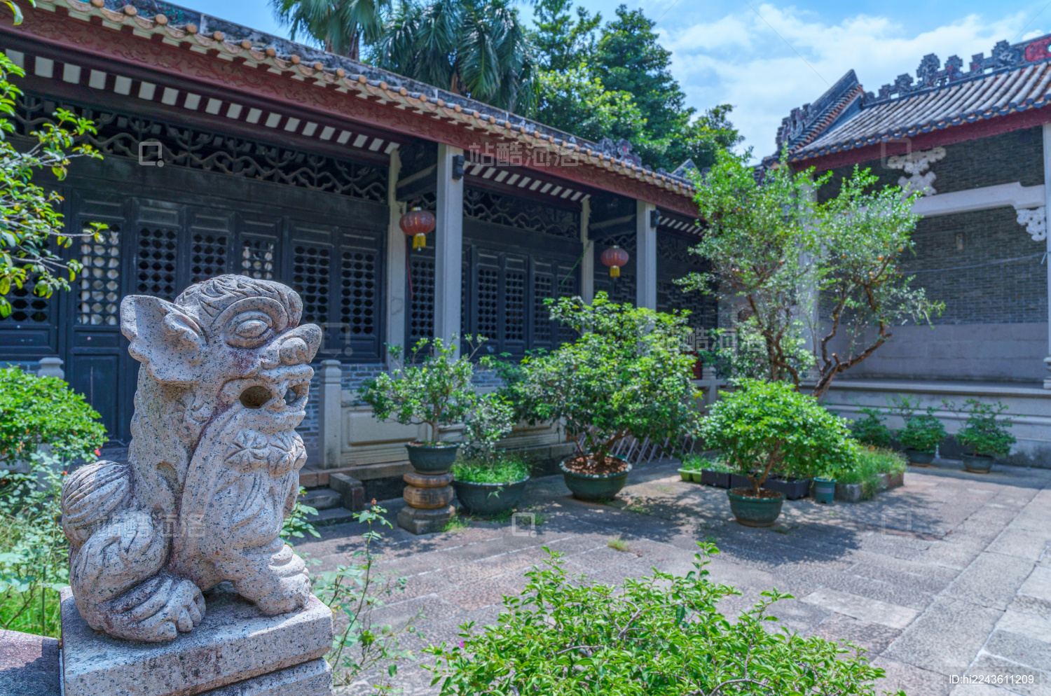 广州海珠小洲村简氏宗祠传统中式古建筑民居