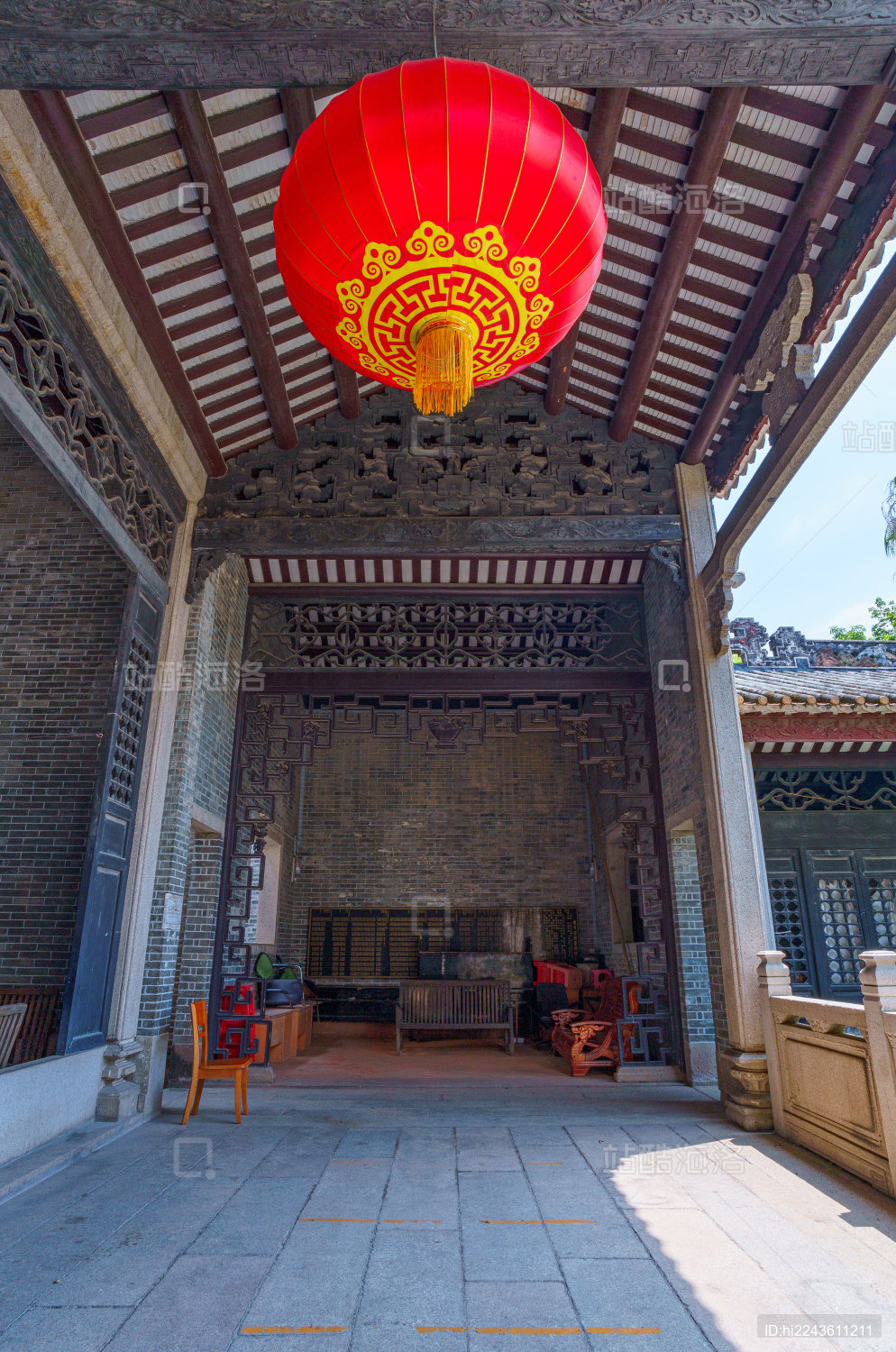 广州海珠小洲村简氏宗祠传统中式古建筑民居