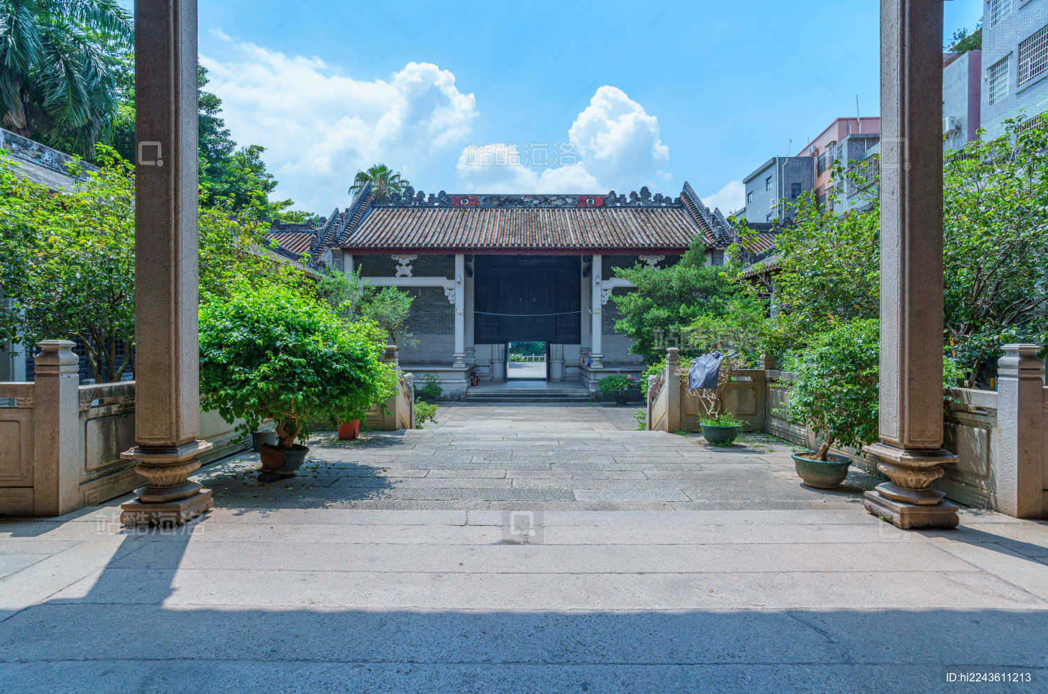 广州海珠小洲村简氏宗祠传统中式古建筑民居