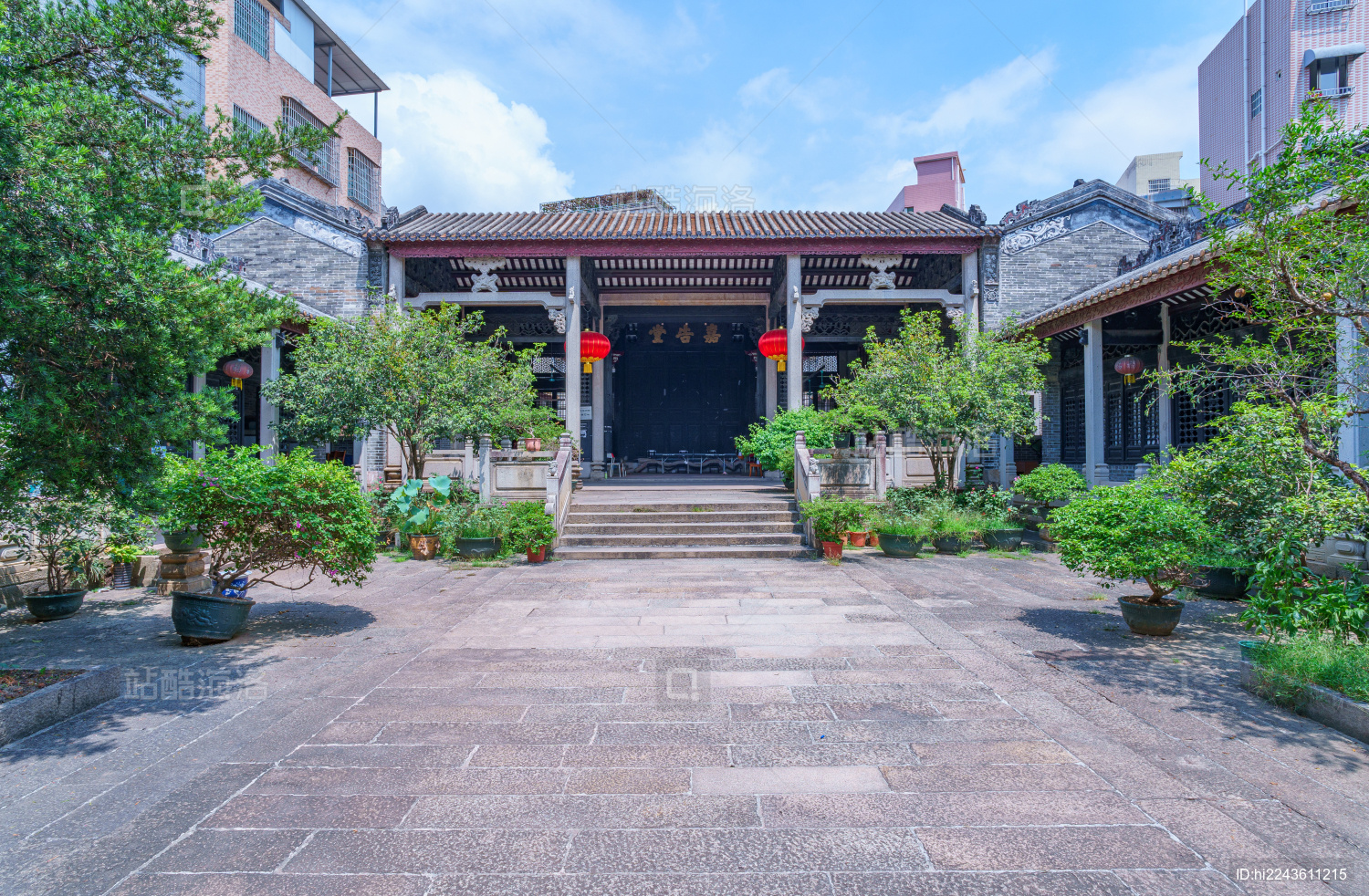 广州海珠小洲村简氏宗祠传统中式古建筑民居